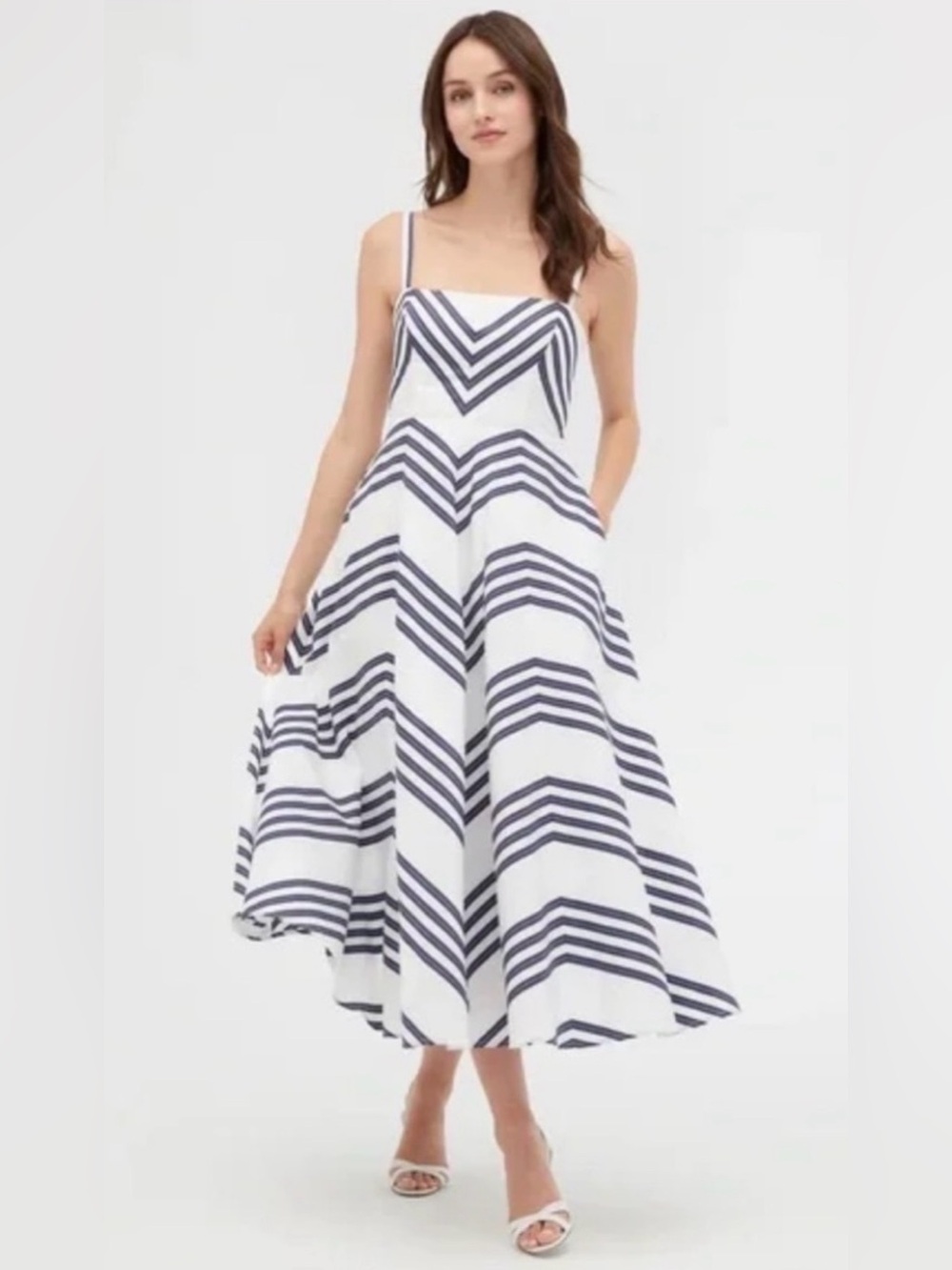 Hill House Margot Navy Striped Dress - size medium